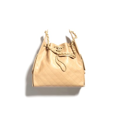 CHANEL MASTER 25 MEDIUM HANDBAG GRAINED CALFSKIN & GOLD-TONE METAL DARK BEIGE AS5311 (40*30*15cm)
